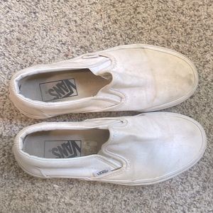 white slip on vans